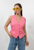 PINK BARBIE TWILL HIDDEN BUTTONS VEST S24060