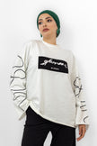 WHITE X BLACK MILTON PRINTED SWEAT SHIRT CHEST & SLEEVES S24144