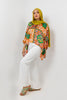 ORANGE SATIN PRINTED PONCHO S24051