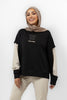 BLACK MILTON CREW NECK SWEAT SHIRT - PRINED S24097