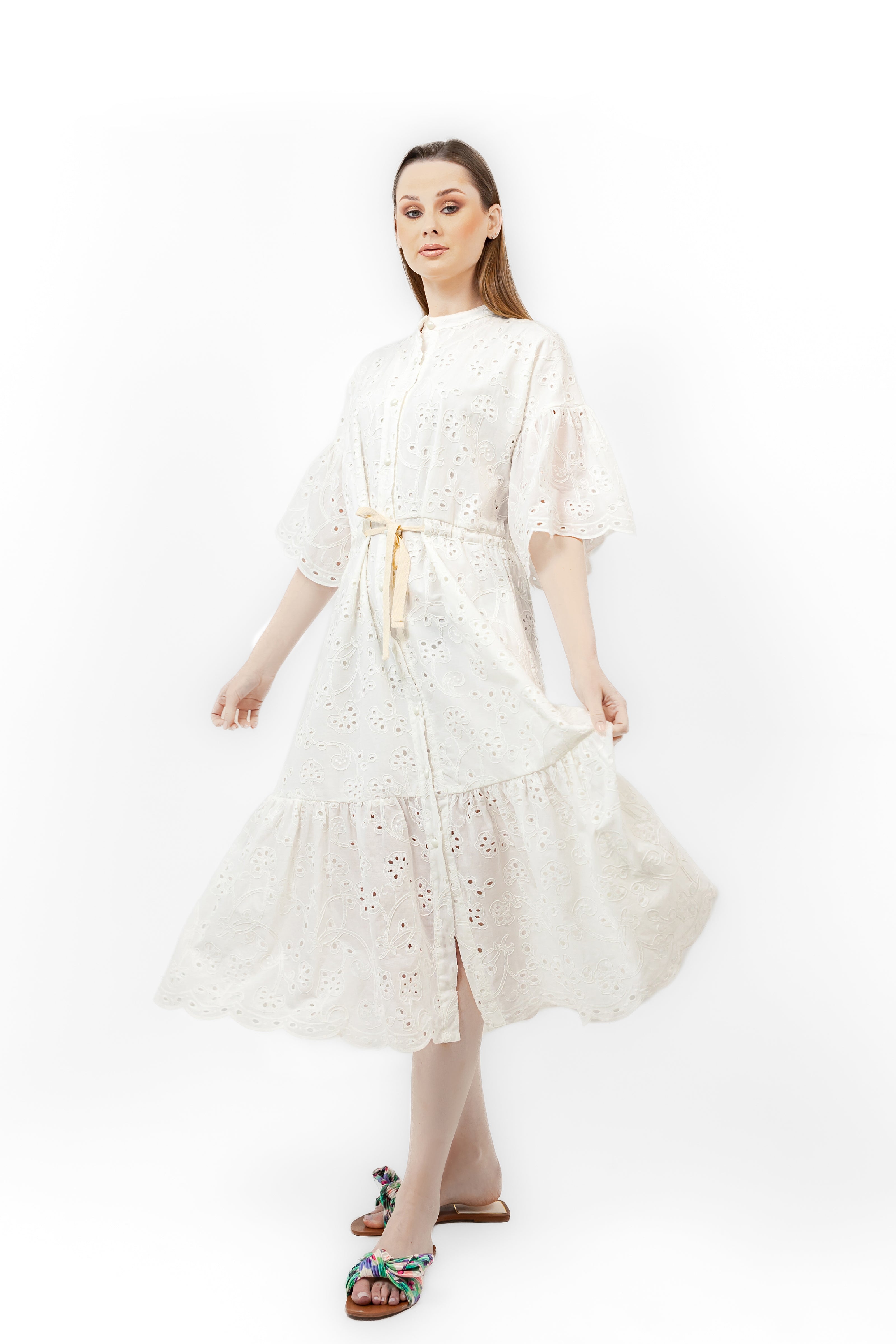 White COTTON 50’s Angel Dress S24055