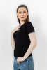 BLACK RIB SHORT SLEEVE T-SHIRT S24122