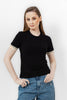 BLACK RIB SHORT SLEEVE T-SHIRT S24122