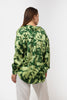 GREEN PRINTED SATIN BLOUSE S24018