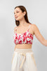 FUSHIA LINEN PRINTED SHORT TOP S24023