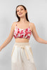 FUSHIA LINEN PRINTED SHORT TOP S24023