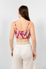 FUSHIA LINEN PRINTED SHORT TOP S24023