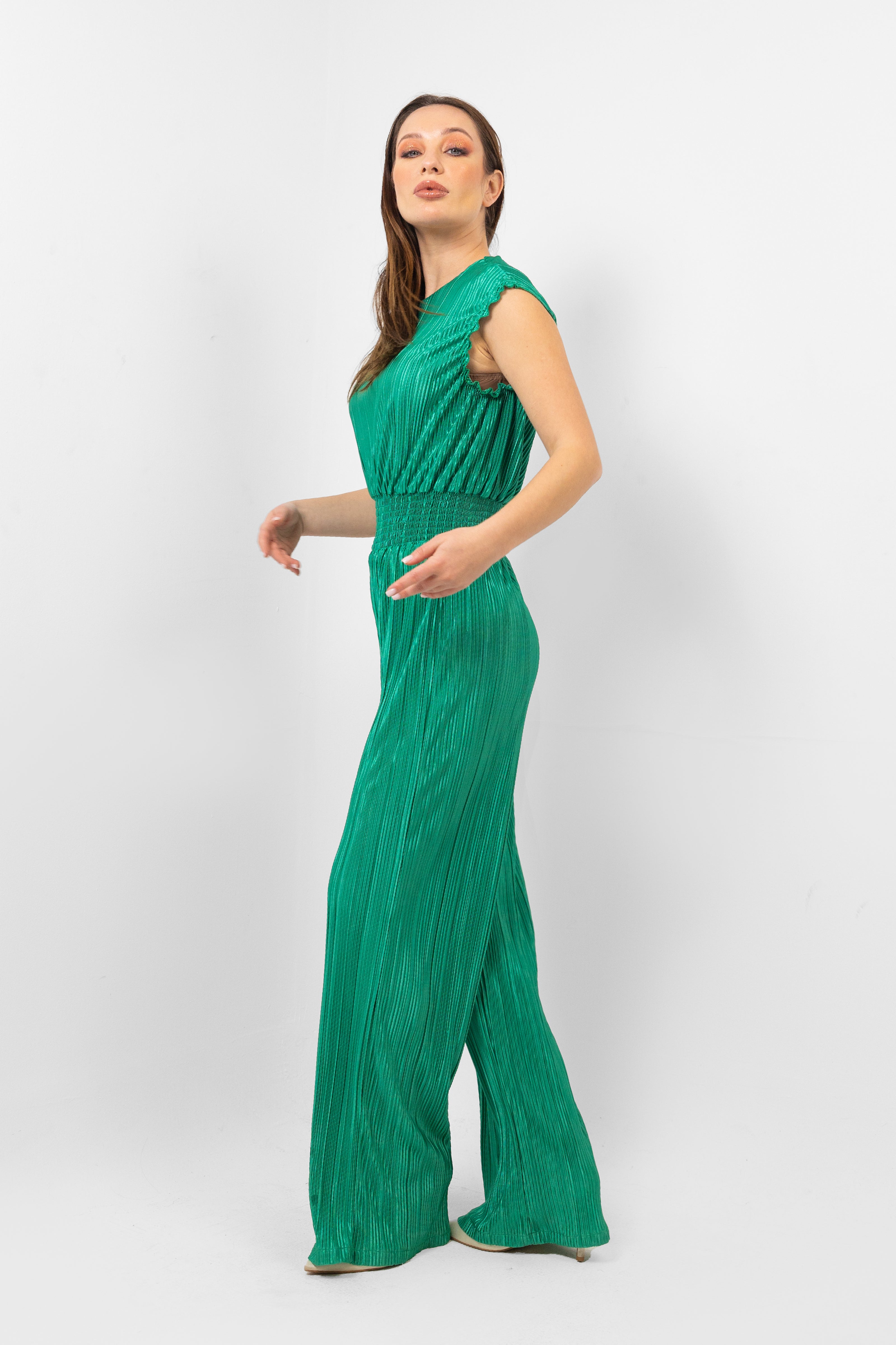 GREEN PELISSIER JUMP SUIT LONG SLEEVES S24118