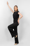 BLACK PELISSIER JUMP SUIT LONG SLEEVES S24118