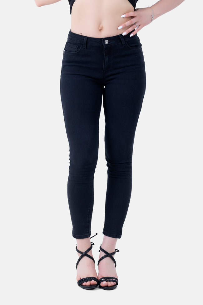 BLACK DENIM LYCRA SKINNY S24016