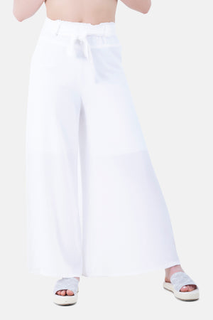 White YORU WIDE LEG PANTS S24084