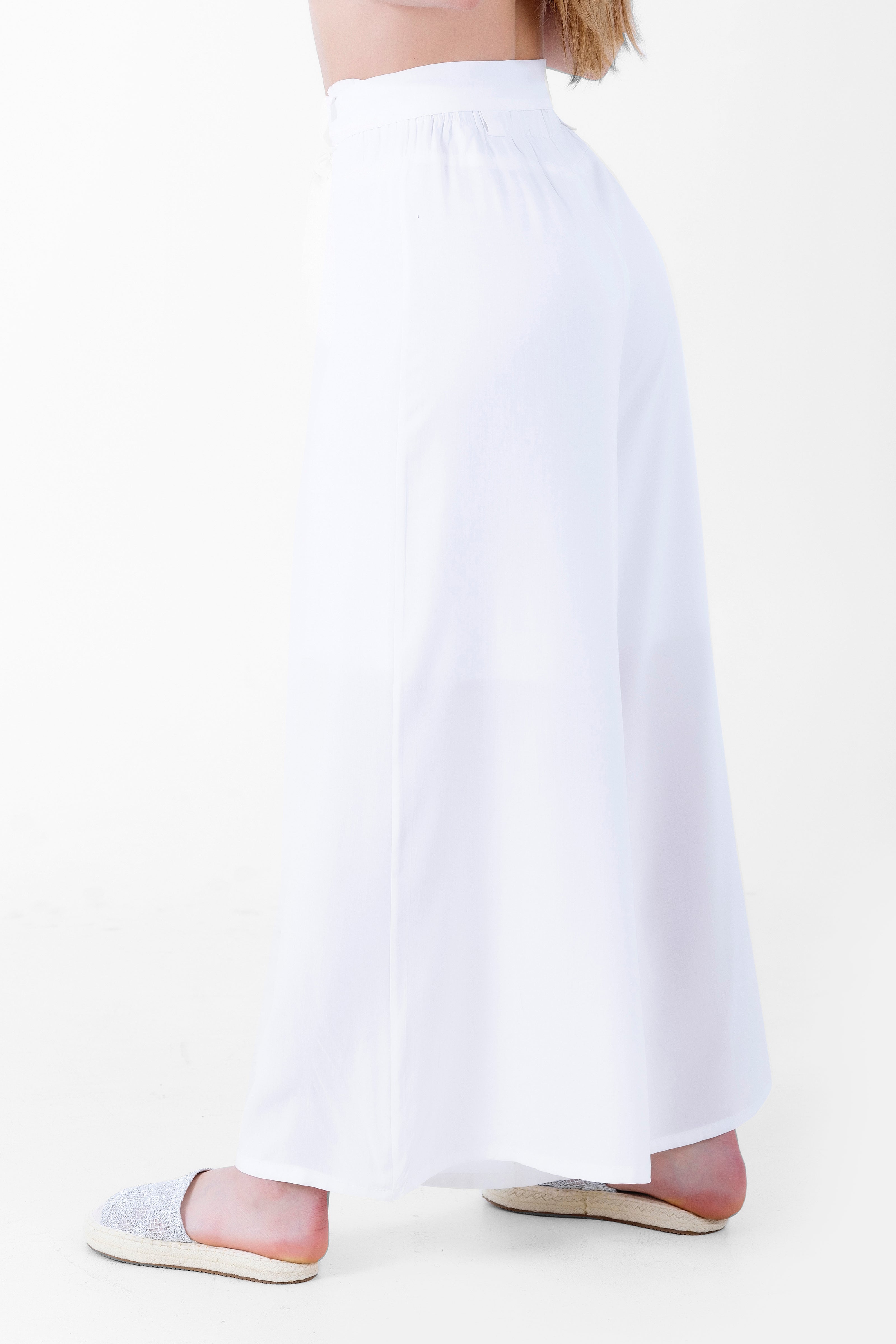 White YORU WIDE LEG PANTS S24084