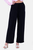 BLACK REB KNIT ELASTIC WAIST PANTS   WIDE LEG S24141