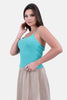 Turquoise COTTON SHORT TANK TOP-S24188