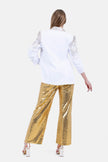 WHITE LONG JACKET WITH STRASS-S24184