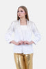 WHITE LONG JACKET WITH STRASS-S24184