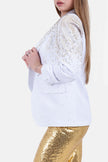 WHITE LONG JACKET WITH STRASS-S24184