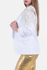 WHITE LONG JACKET WITH STRASS-S24184