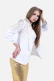 WHITE LONG JACKET WITH STRASS-S24184