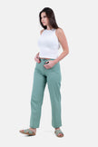 GREEN STRAIGHT LEG GABARDINE PANTS S24137