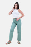 GREEN STRAIGHT LEG GABARDINE PANTS S24137