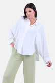 WHITE OVER SIZE Linen BLOUSE- S24193