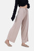 BEIGE REB KNIT ELASTIC WAIST PANTS   WIDE LEG S24141