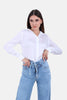 White PLAIN HEAVY CHIFFON 100% POYSTER Long SLEEVE-S24221