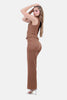 BROWN BARBIE TWILL SHORT VEST WITH 6 BUTTONS-S24222