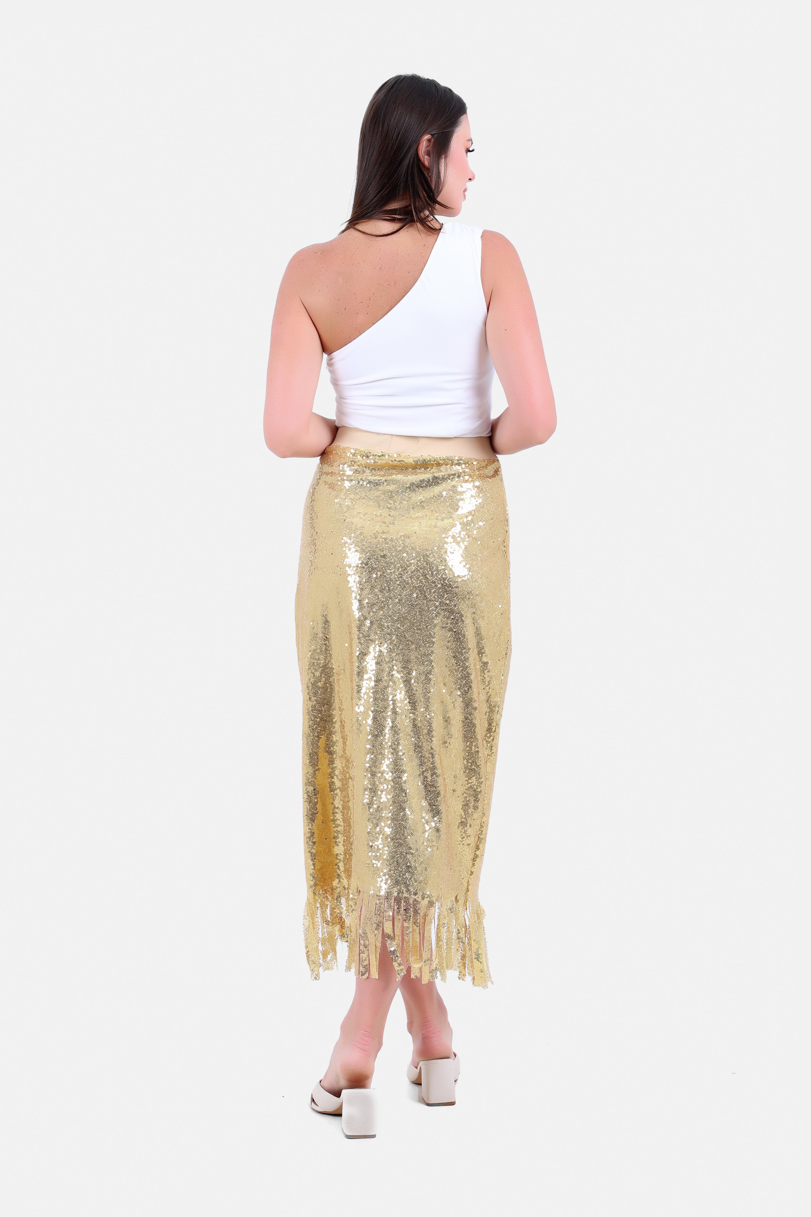 GOLD LONG SKIRT NORMAL FIT-S24208