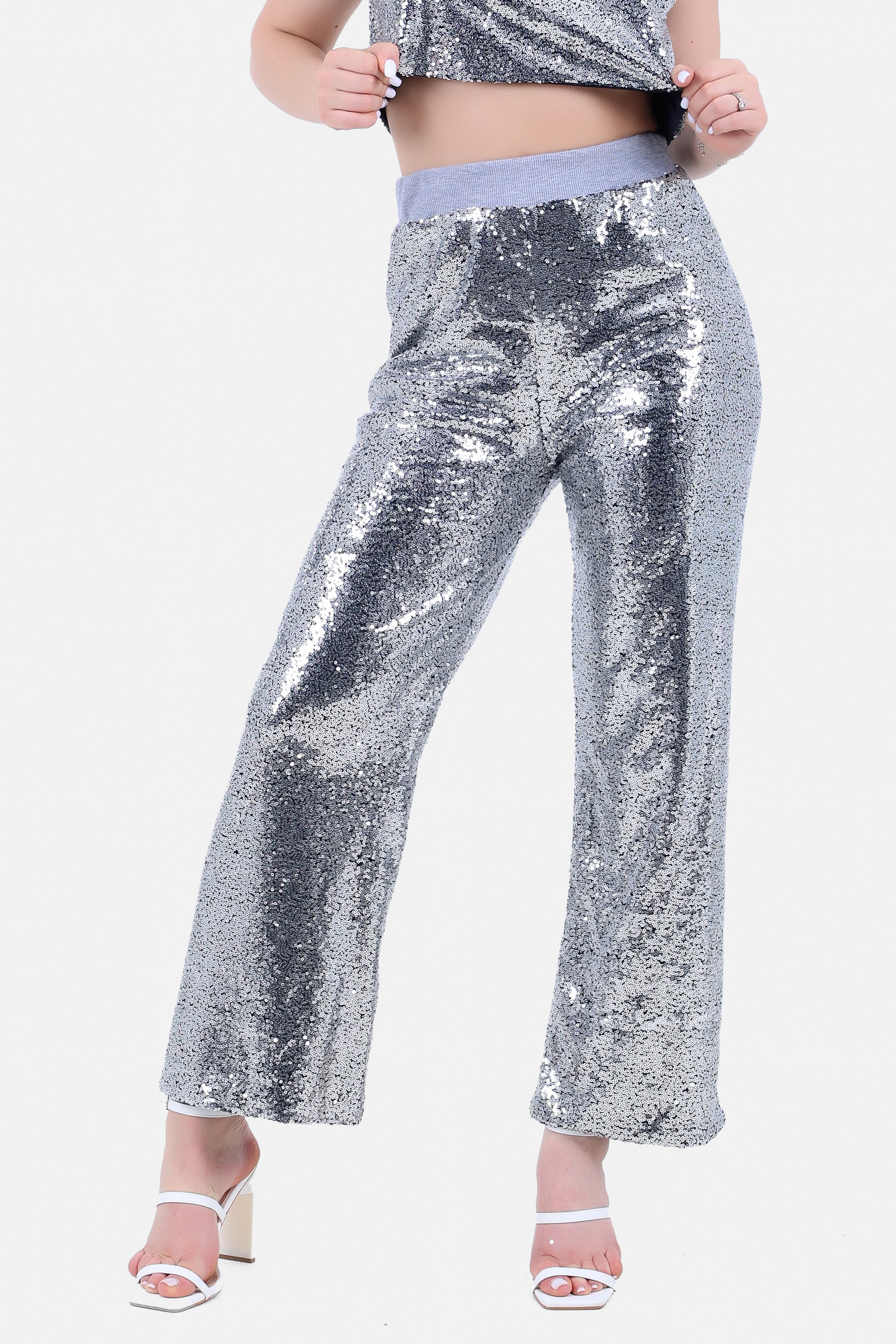 SILVER ELASTIC WAIST PANT NORMAL FIT-S24202