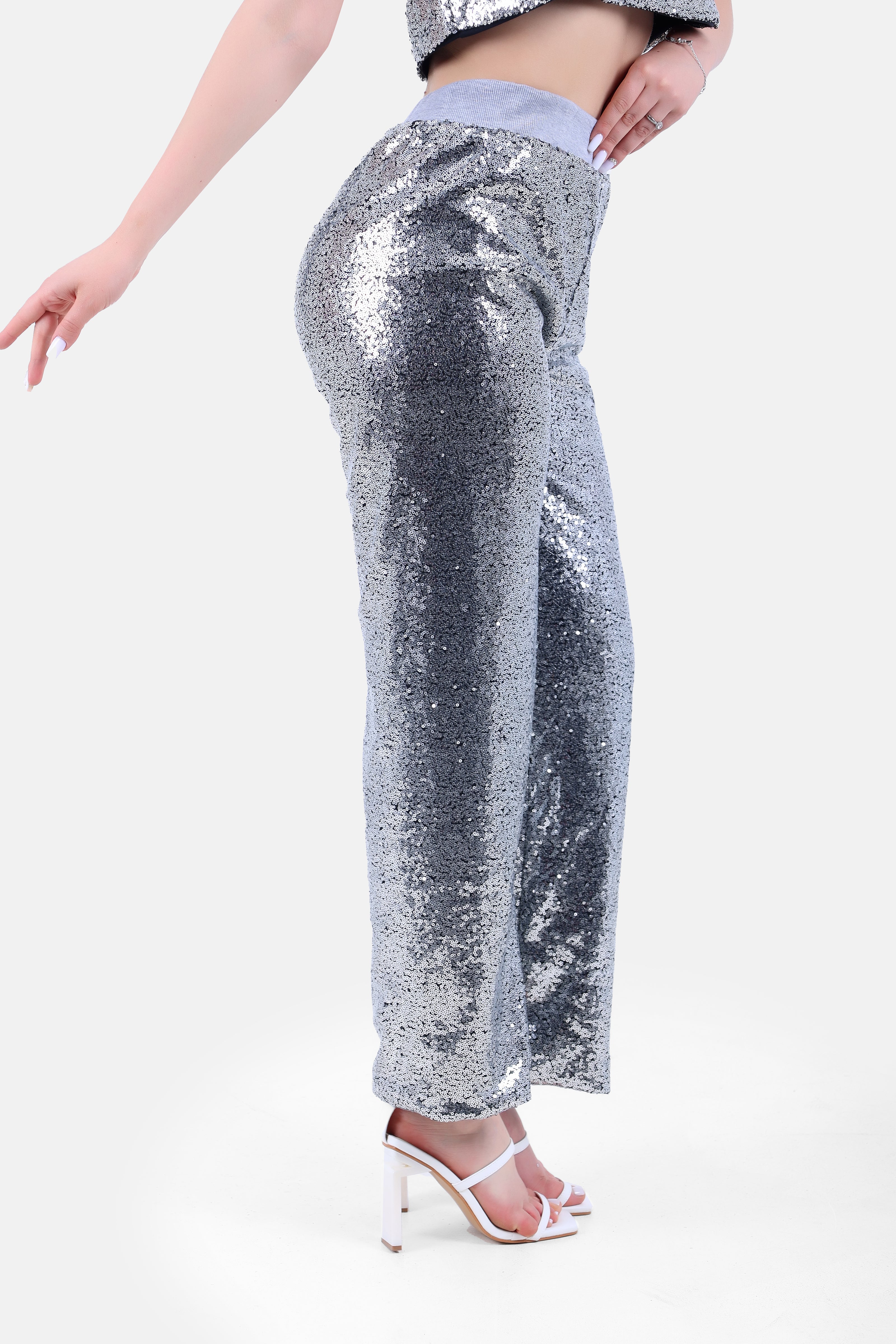 SILVER ELASTIC WAIST PANT NORMAL FIT-S24202