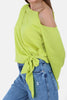 GREEN SATIN SHORT BLOUSE SHOULDER STRAP S24160