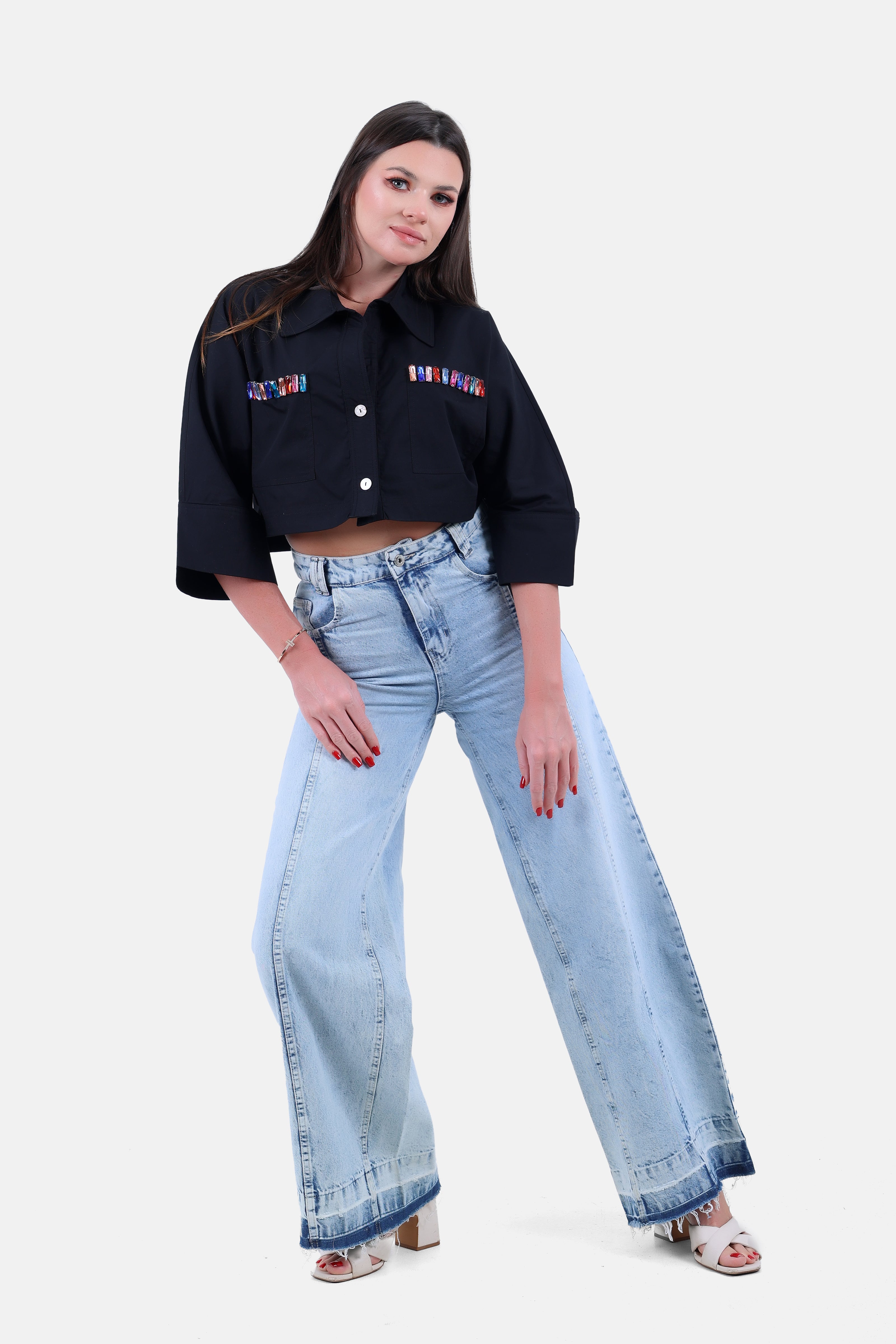 BLUE JEANS PANTS WID LEG S24093