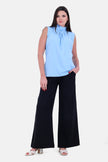 BLACK POLY LYCRA CLASSIC PANTS WIDE LEG S24025