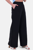 BLACK POLY LYCRA CLASSIC PANTS WIDE LEG S24025