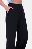 BLACK POLY LYCRA CLASSIC PANTS WIDE LEG S24025