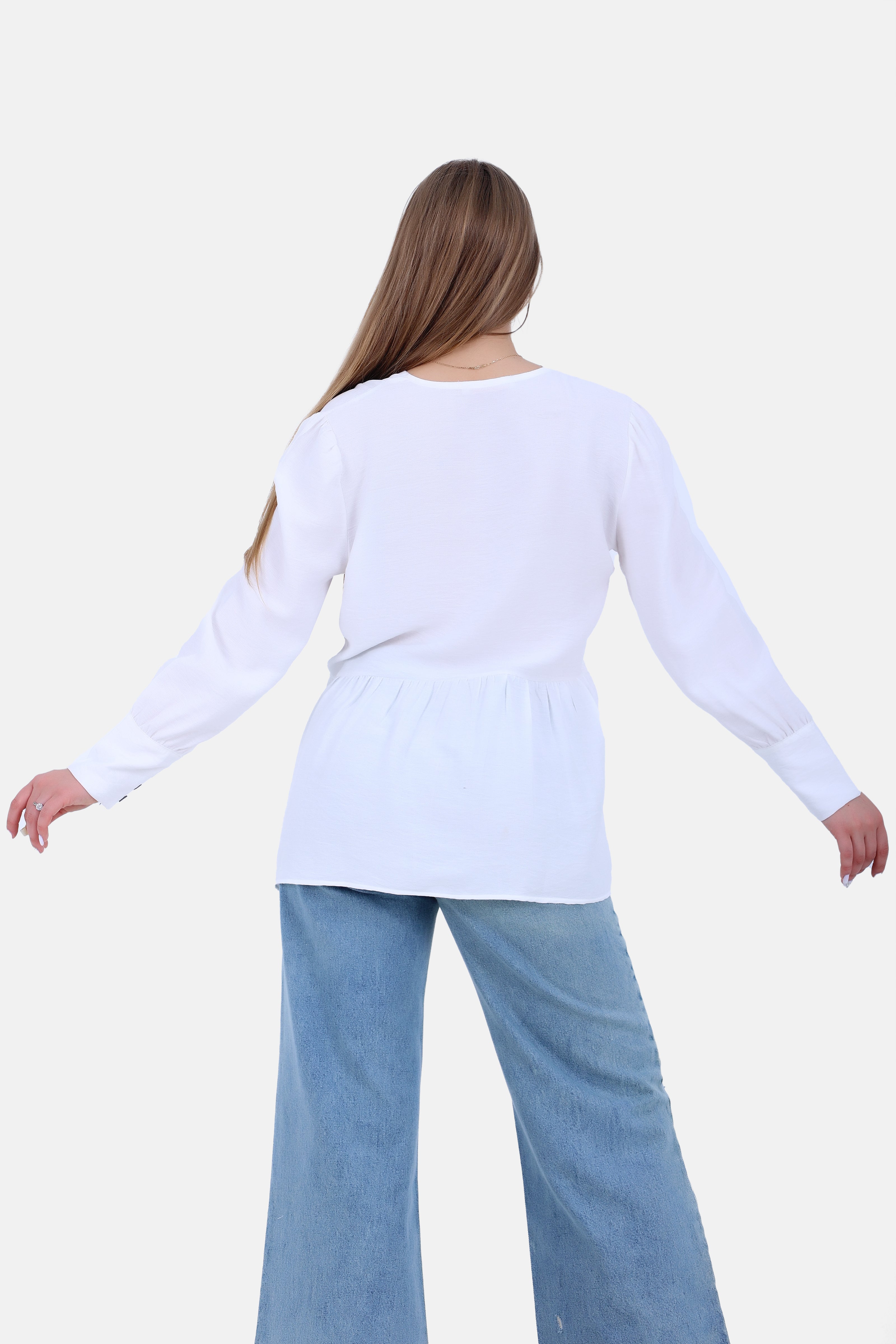 WHITE Linen BLOUSE -S24104