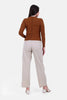 BEIGE STRAIGHT LEG GABARDINE PANTS S24137