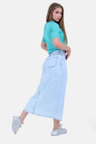 LIGHT BLUE JEANS SKIRT CUT & SAW S24094