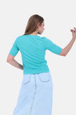 Turquoise REB SHORT T-SHIRT CREW NECK LONG SLEEVES S24103