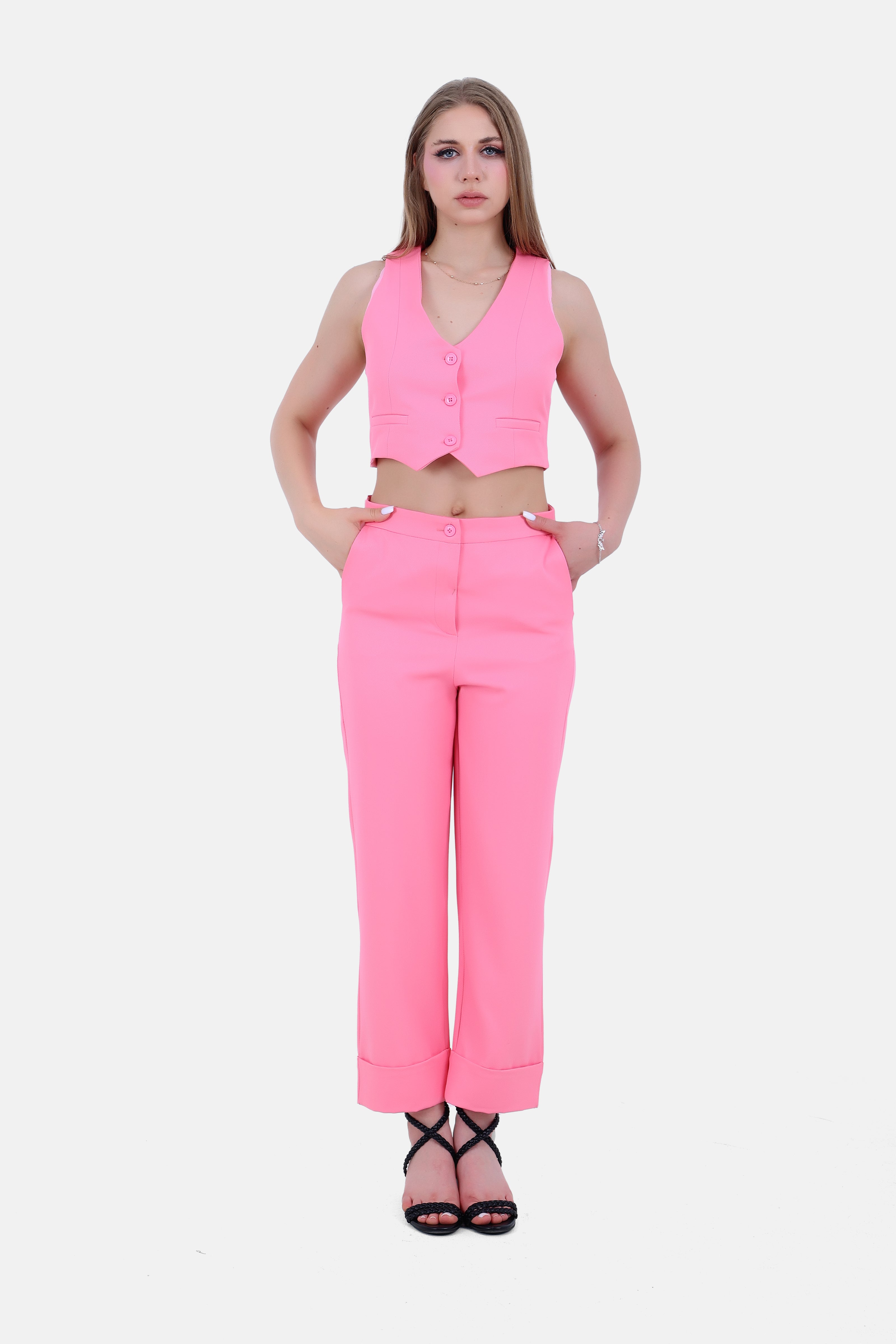 FUSHIA BARBIE TWILL SHORT PANT CHINO POCKET S24099