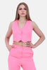 FUSHIA BARBIE TWILL SHORT VEST WITH 2 POCKETS S24067