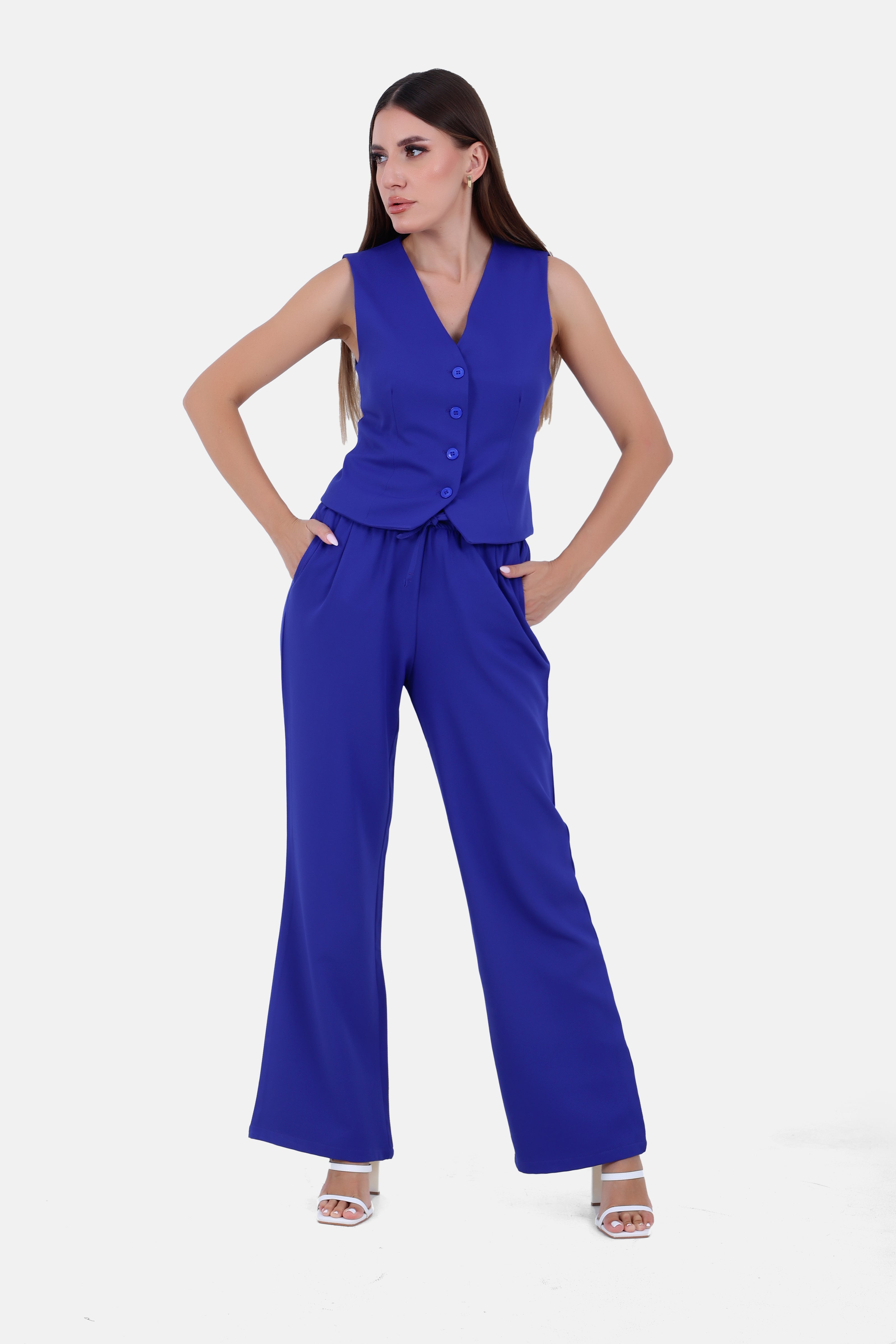 BLUE BARBIE TWILL ELASTIC WAIST PANTS S24045