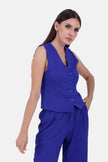 BLUE BARBIE TWILL SHORT VEST WITH 6 BUTTONS-S24222