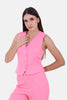 PINK BARBIE TWILL SHORT VEST WITH 6 BUTTONS-S24222