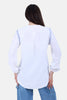 White Linen EMBROIDERED CHEST BLOUSE & GERO WITH BUTTONS S24105