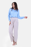 BLUE PLAIN HEAVY CHIFFON 100% POYSTER Long SLEEVE-S24221