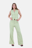 GREEN BARBIE TWILL MOM FIT PANTS S24086