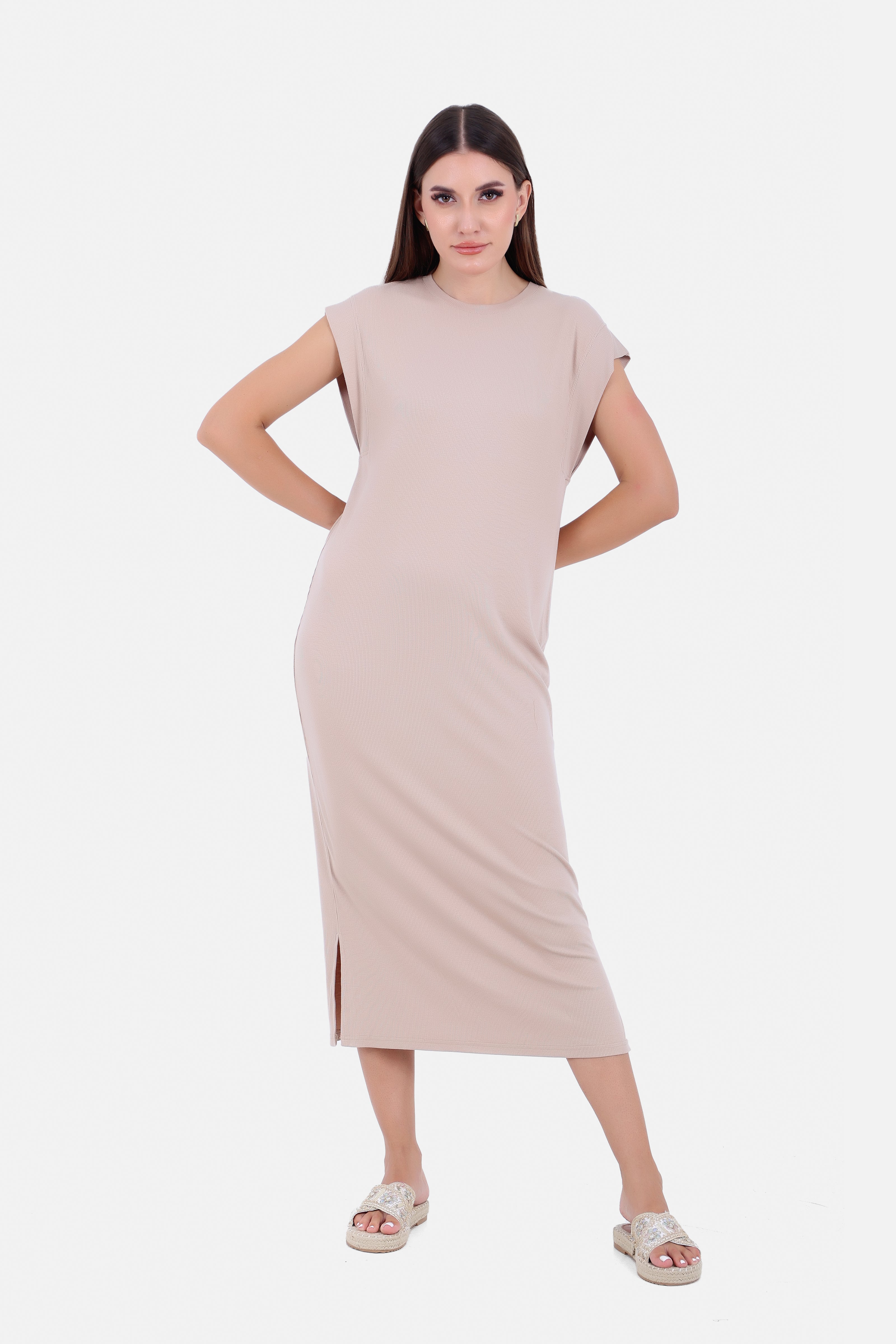 BEIGE Basic Reb Dress  S24102